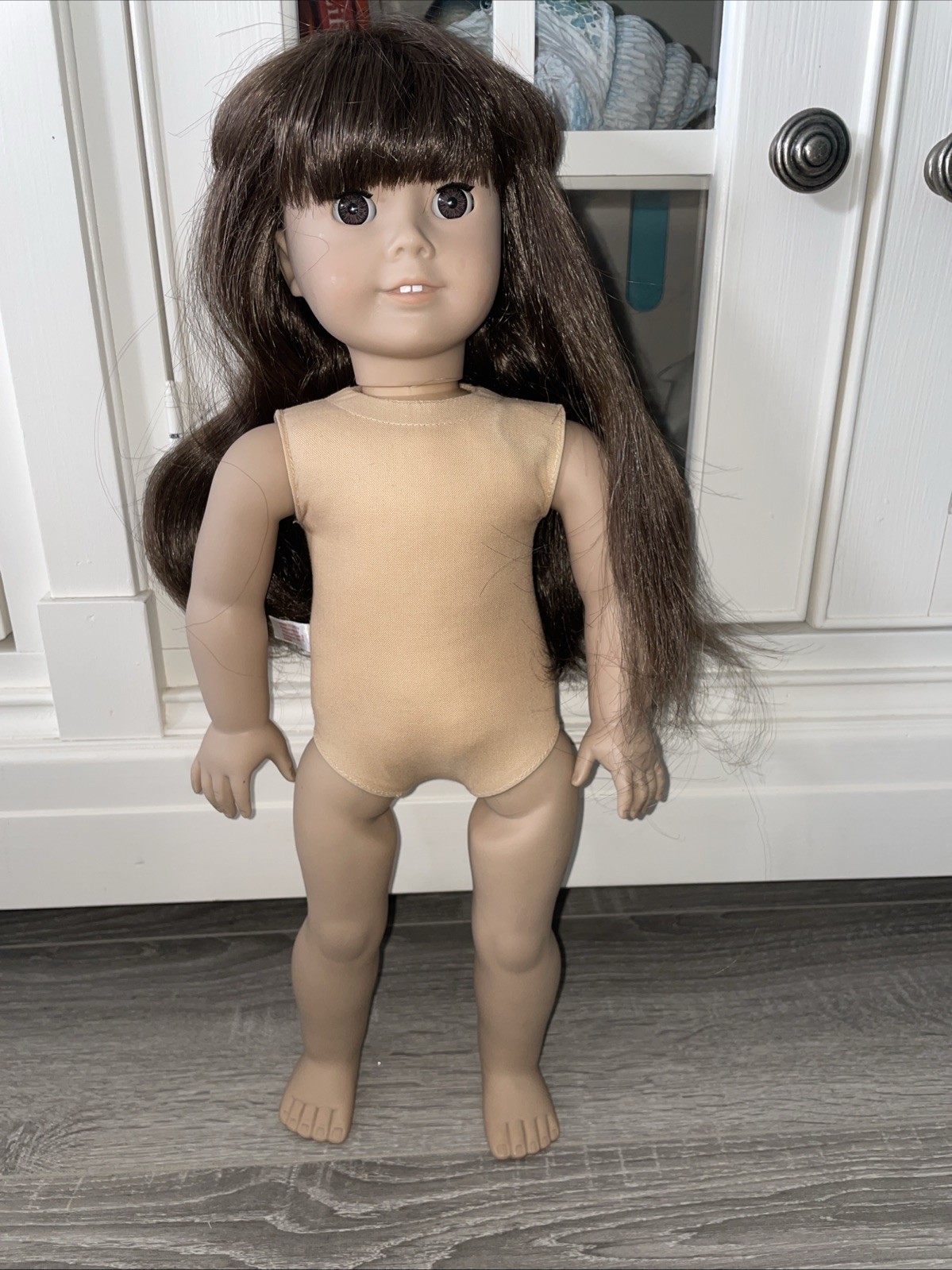18″ American Girl Doll Pleasant CompanyLong Dark Brown Hair & Eyes Light Skin