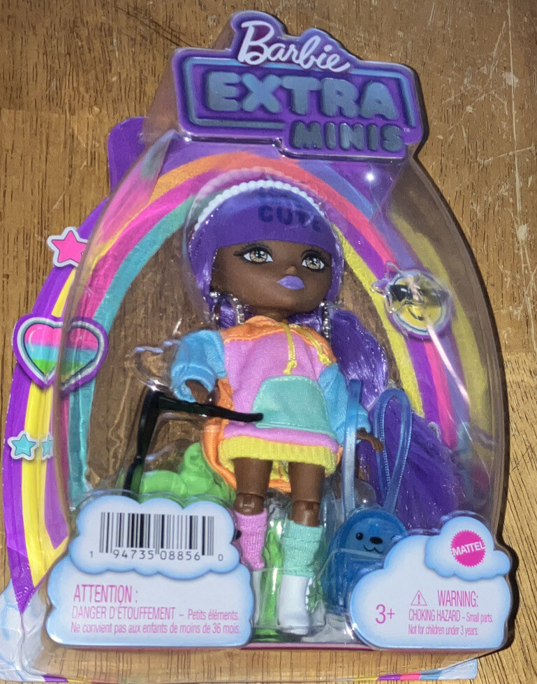 Barbie Extra Minis Doll #7 Fashion & Accessories with Doll Stand 5.5 Inches NEW