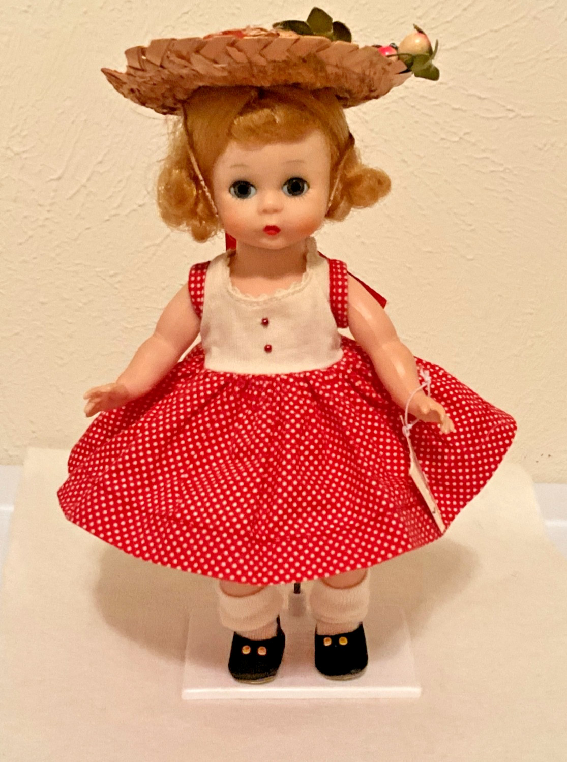 ?1956 Tosca Blonde Madame Alexander-Kins Wendy Walker Weekend Cotton Dress Tag
