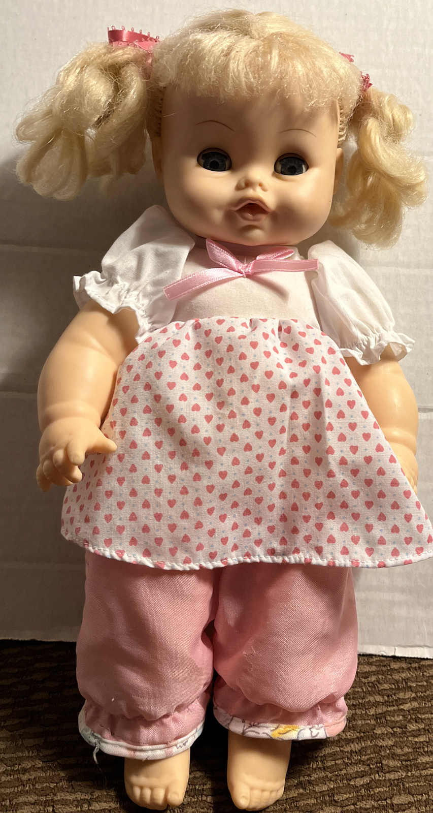 Vgt Horseman Doll 13” Rubber Vinyl Drinks Wets Sleepy Eyes Pig Tails So Cute!!