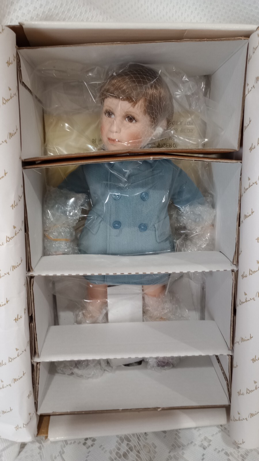 A FAREWELL SALUTE John-John Porcelain Doll by Elke Hutchens & Danbury Mint NIB