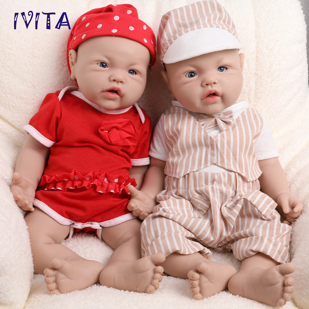 IVITA 17″ Full Floppy Silicone Reborn Doll Lifelike Reborn Boy|Girl Baby Infant