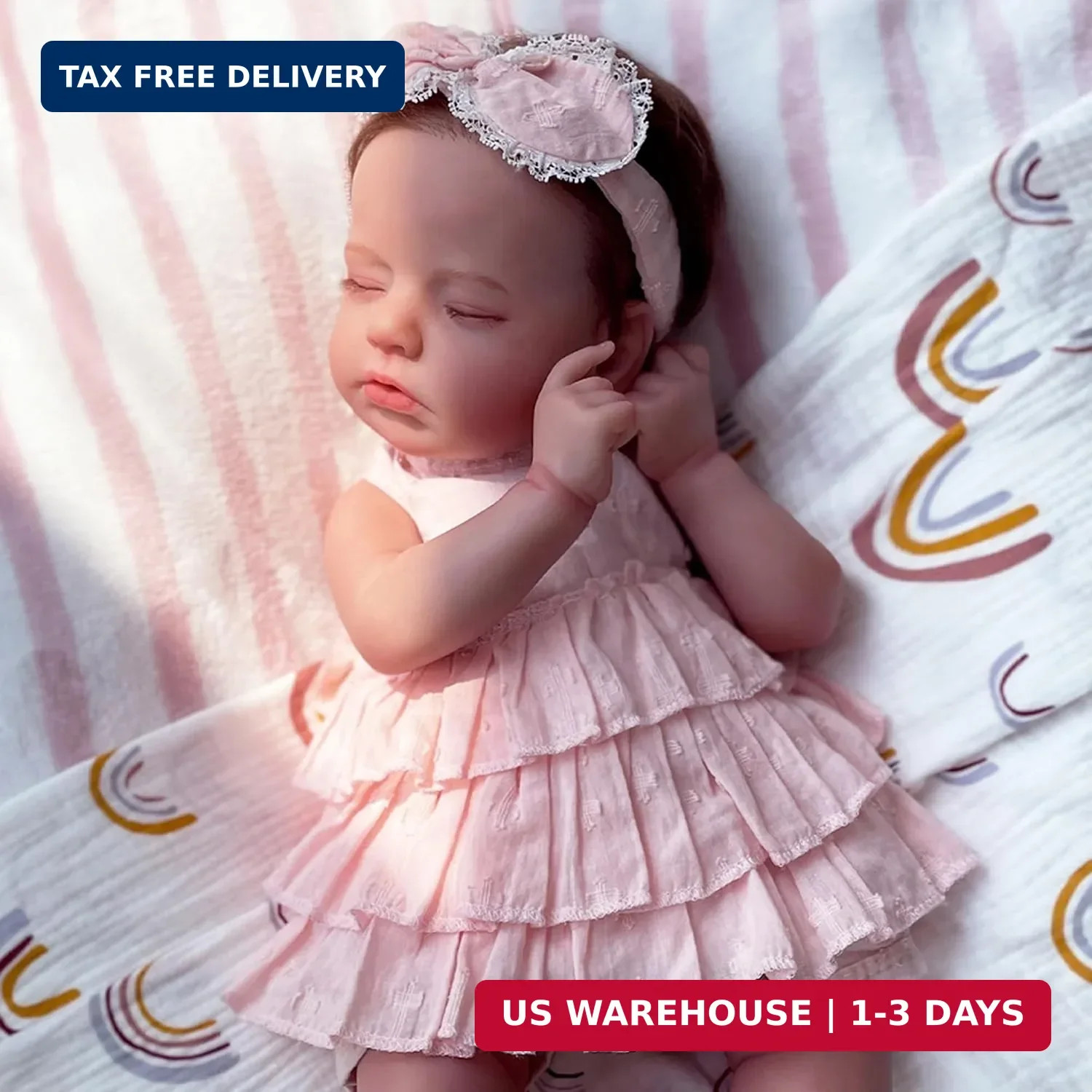 KSBD Reborn Baby Dolls Girl – 20 Inch Realistic Sleeping Newborn Baby Doll, Life