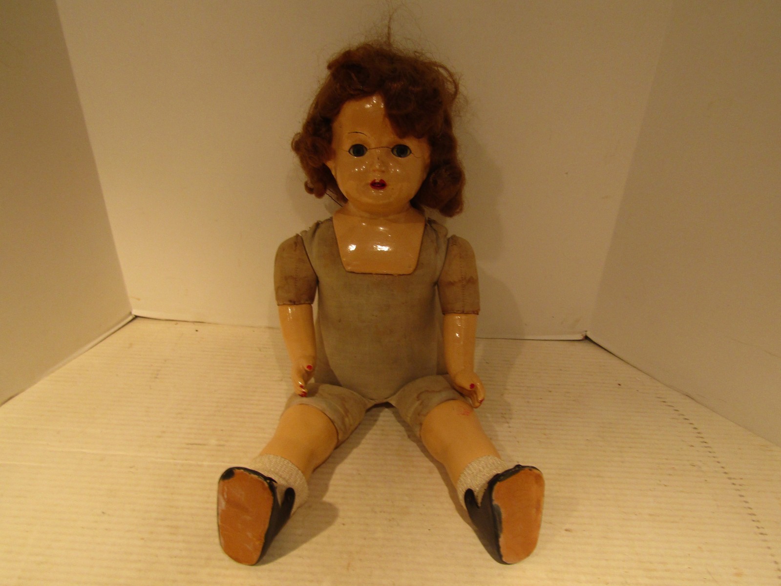 VINTAGE DOLL 20 INCH COMPOSITION HEAD CENTURY DOLL CO SLEEP EYES STUFFED BODY