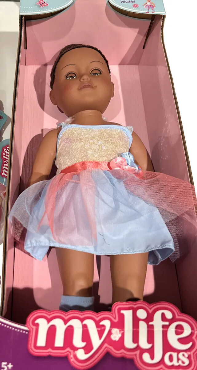 My Life As Poseable Ballerina 18” Doll Dark Brunette HairBrown Eyes New