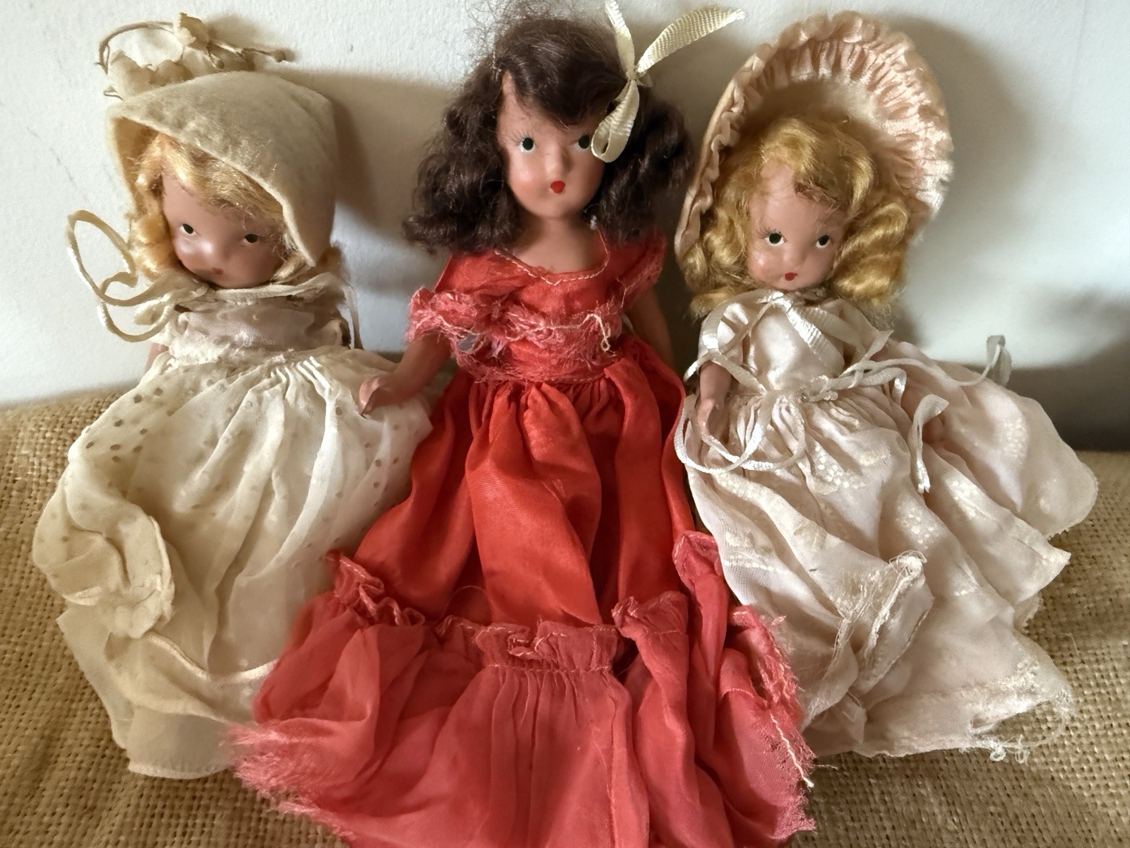 3 Nancy Ann Story Book Dolls 5.5, 5.5 & 7 inches