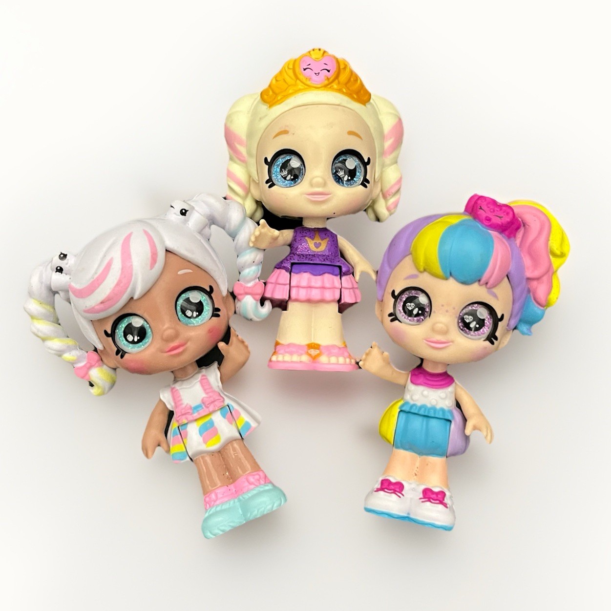 Moose Kindi Kids Minis Figures Bobblehead Plastic Marsha Tiara Kate 3.5in Lot 3x