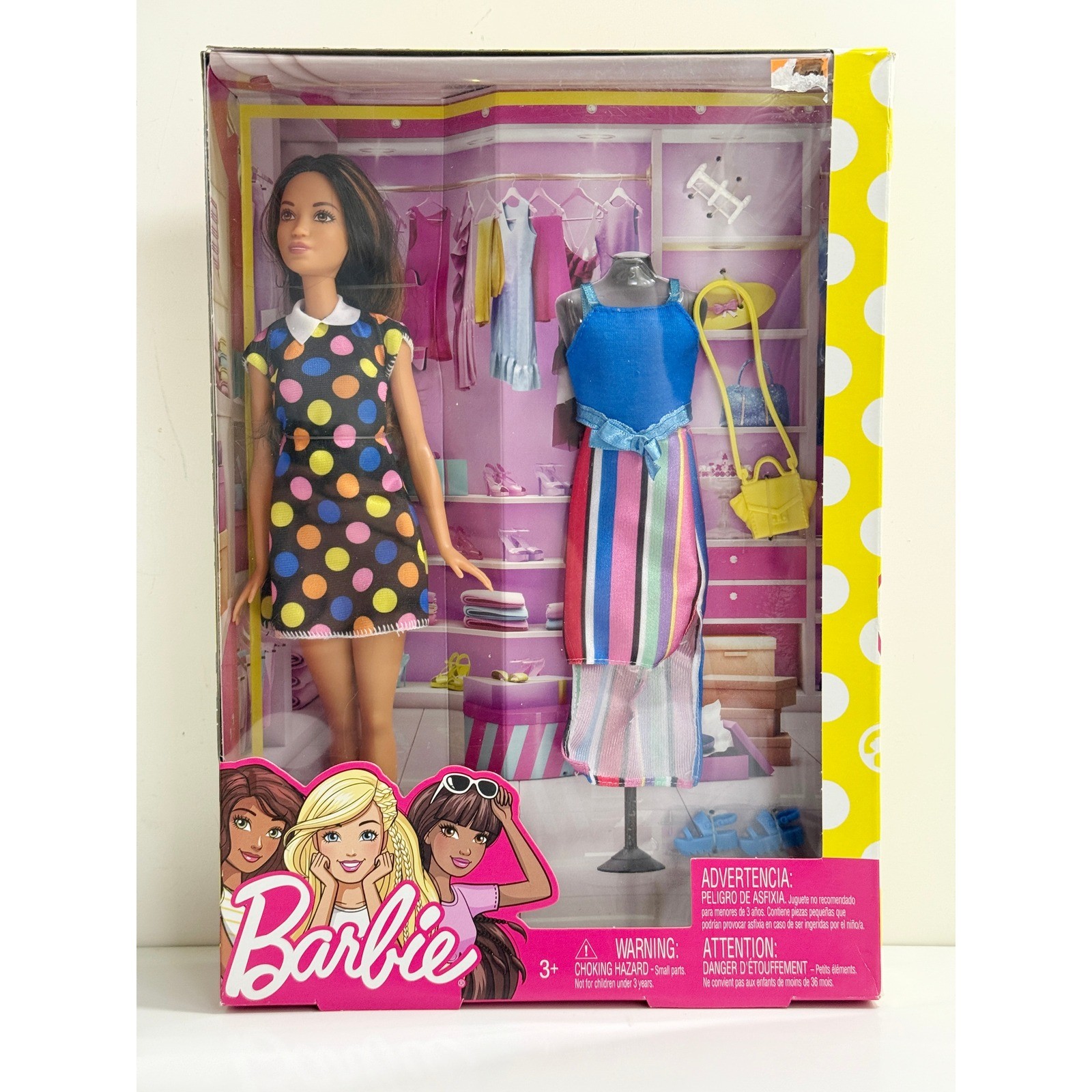 Barbie Doll and Fashions Kids OS Multicolor Polka Dot Striped FFF60