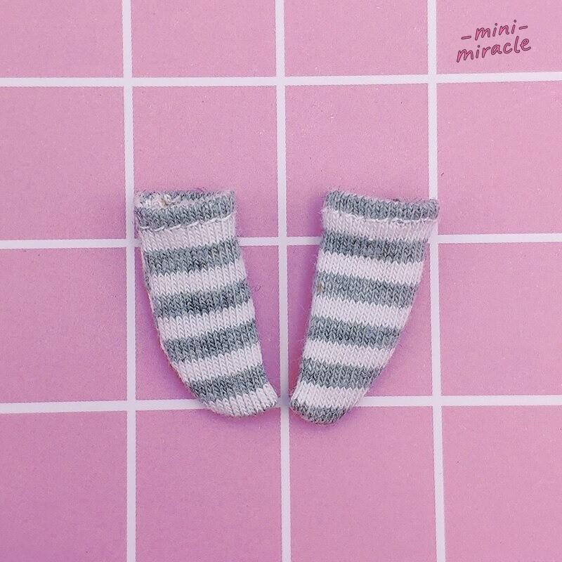 Accessories – Patterned Striped Socks for 1:12 Scale Doll OB11 Clothing Decorate