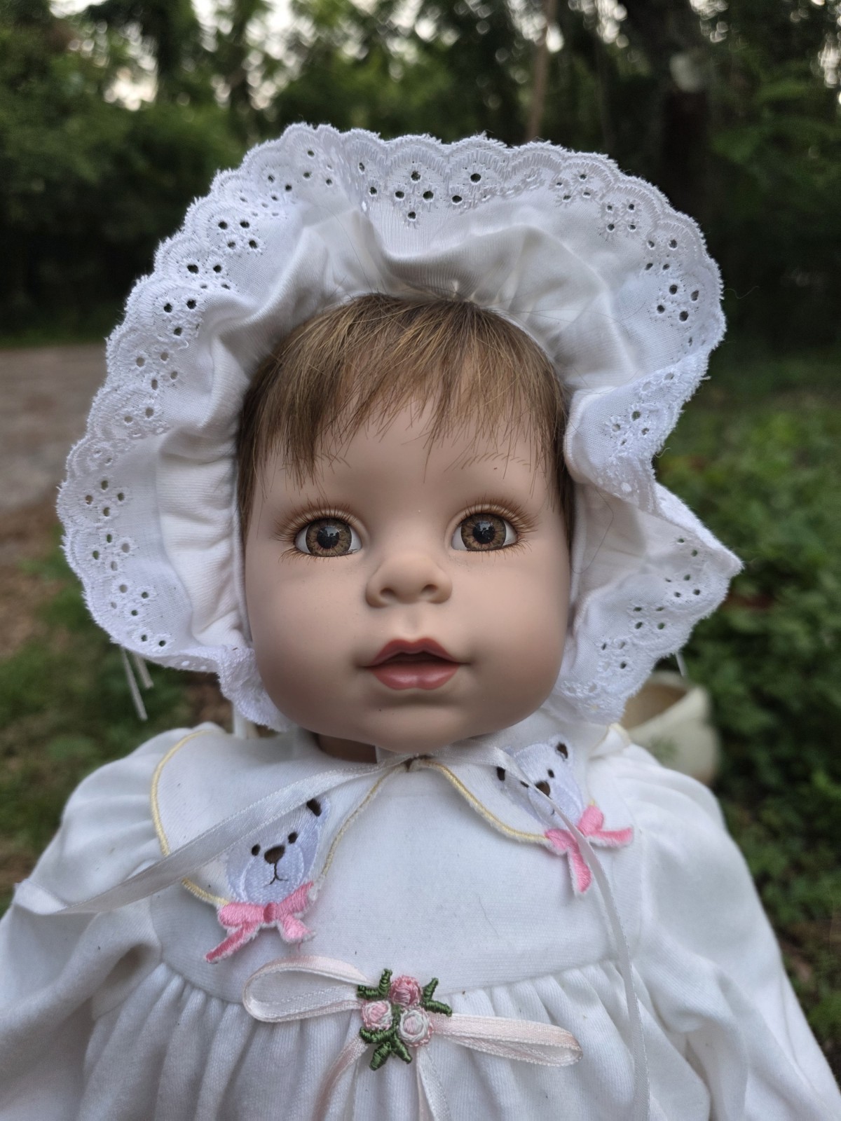Adora 18″ Play Baby Toddler Vinyl Doll w Weighted Body Brunette w Pink Roses