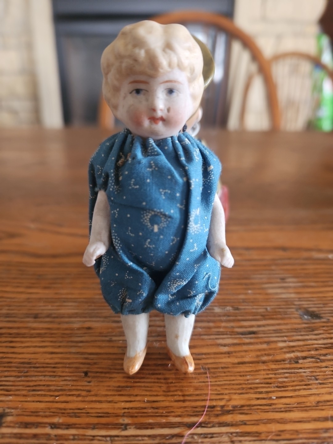 Antique All Bisque Germany Doll House Sized 3 3/4″ Doll