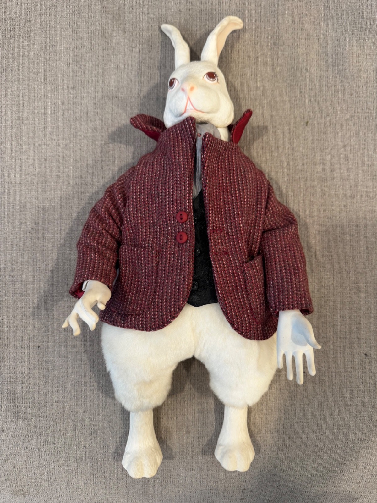 Vintage Dakin Elegante Doll-Alice In Wonderland White Rabbit Collector Doll