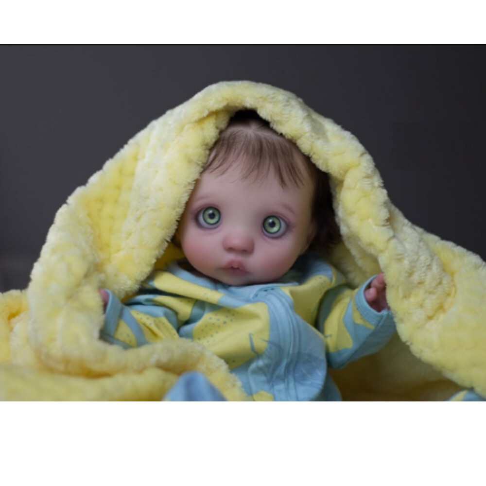 16inch Artist Painted Reborn Baby Doll Peeka Hand-Rooted Hair Lifelike Girl Toys