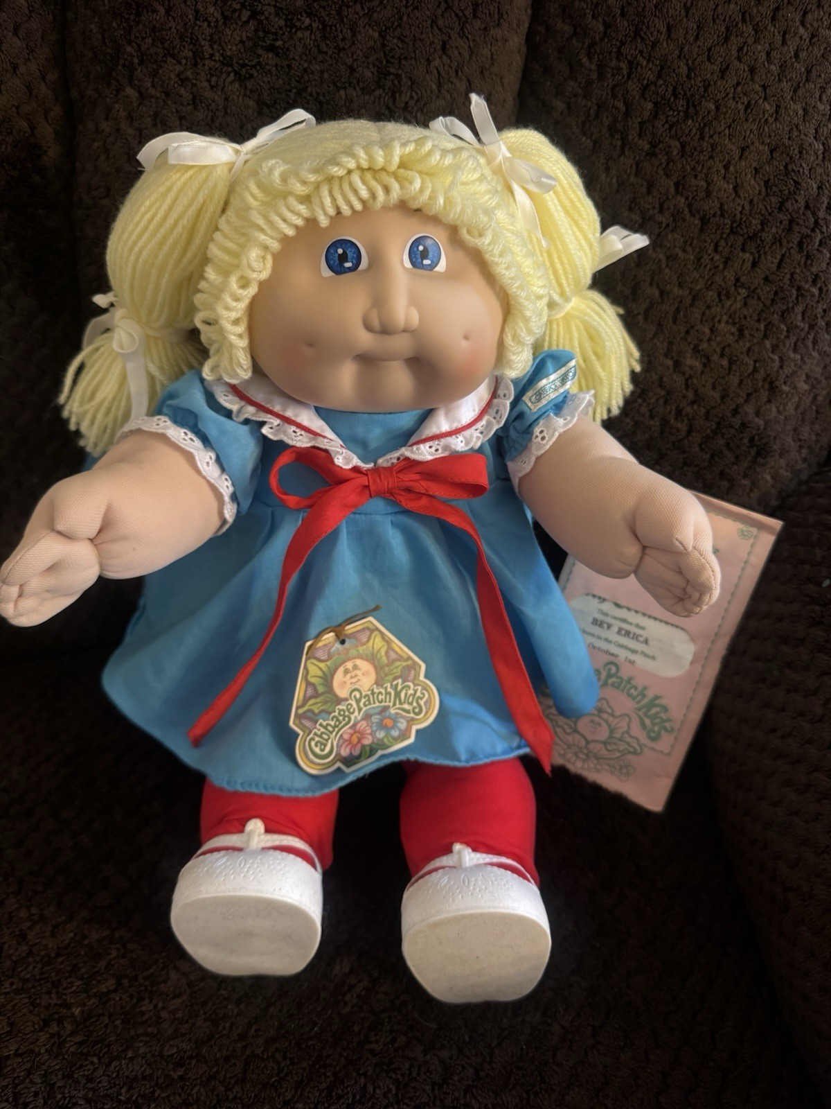 Cabbage Patch Kids Vintage 1984 16in Girl Blonde Curly/Straight Blue Eyes