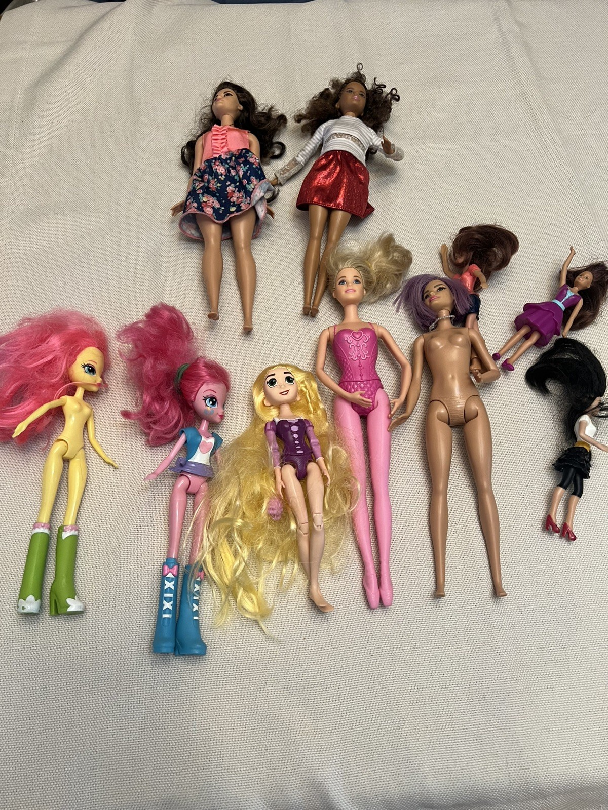 Fashion doll mixed lot Of 10 Dolls Disney, MLP, Barbie
