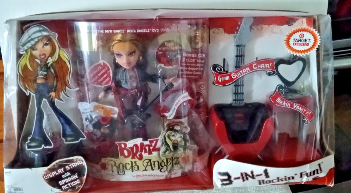 Rare 2005 Bratz ROCK ANGELZ JADE ROCKIN FUN 3-IN-1 Target Doll MGA_403487_NRFB