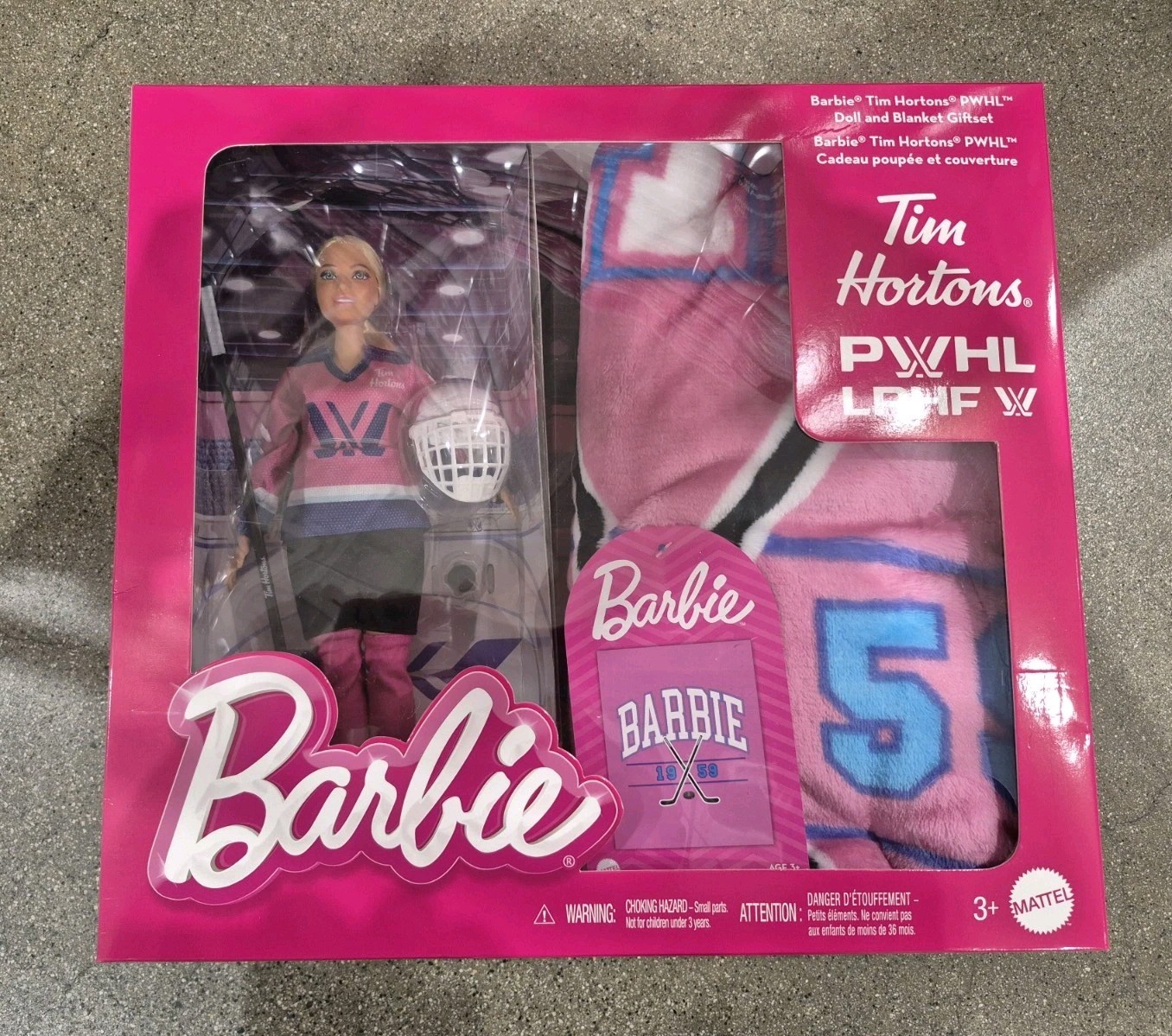 Barbie Tim Hortons Mattel 2025 PWHL Hockey Player Doll And Blanket Gift Set NEW