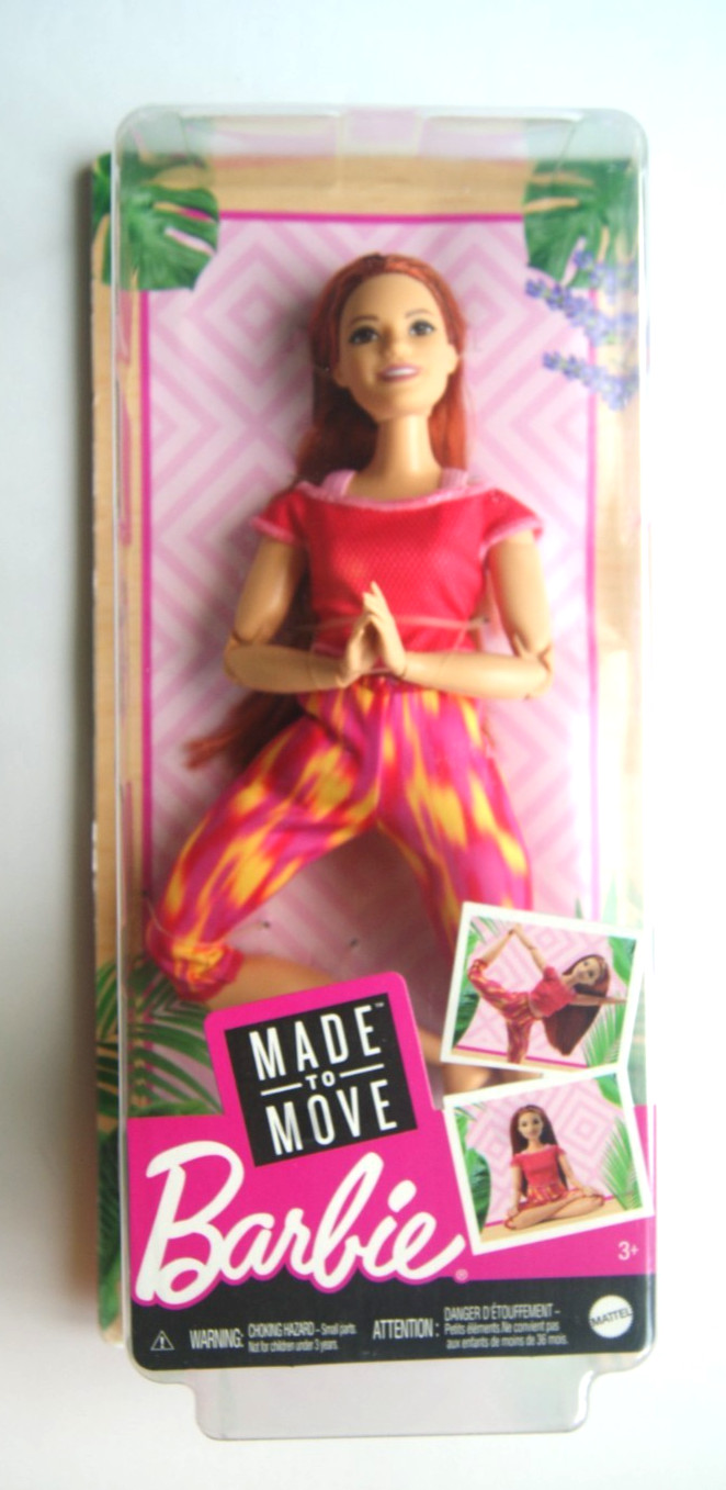 Barbie Made to Move Yoga Doll GXF07! (Curvy Body, Red Hair, VHTF!)