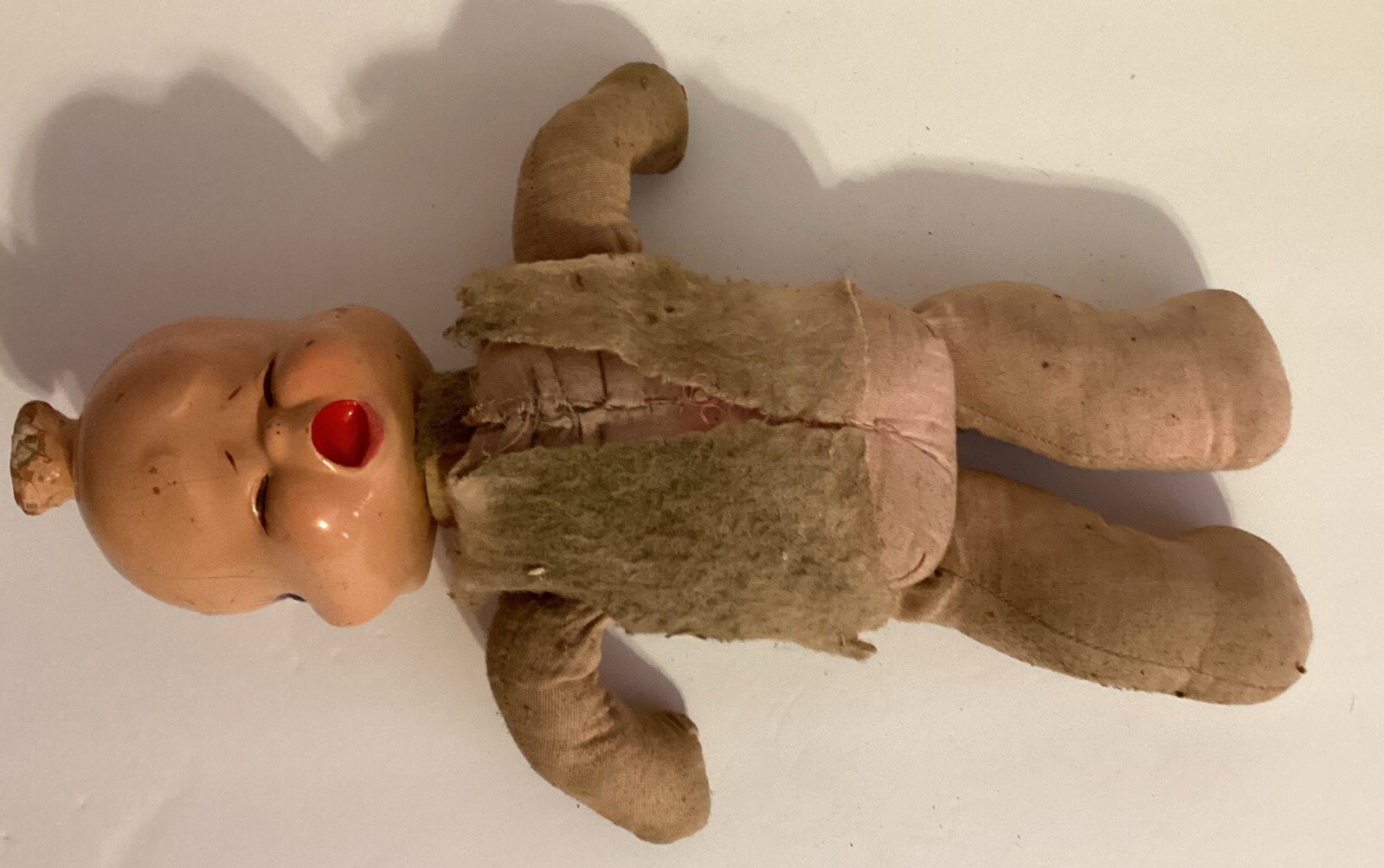 1946 Three Faced Trudy Doll Composition Smiling Crying Sleeping