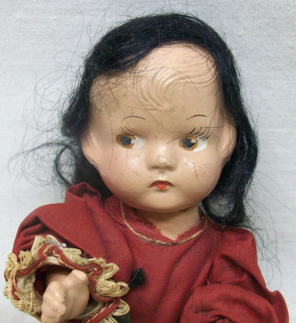 Vintage Composition Doll from Mexico, 8″ Tall in Good Condition