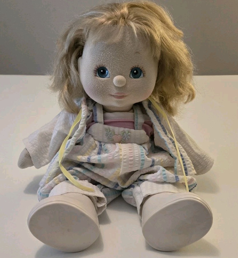 Genuine (1985) Mattel My Child Doll Blond Hair Blue Eyes Seersucker Outfit