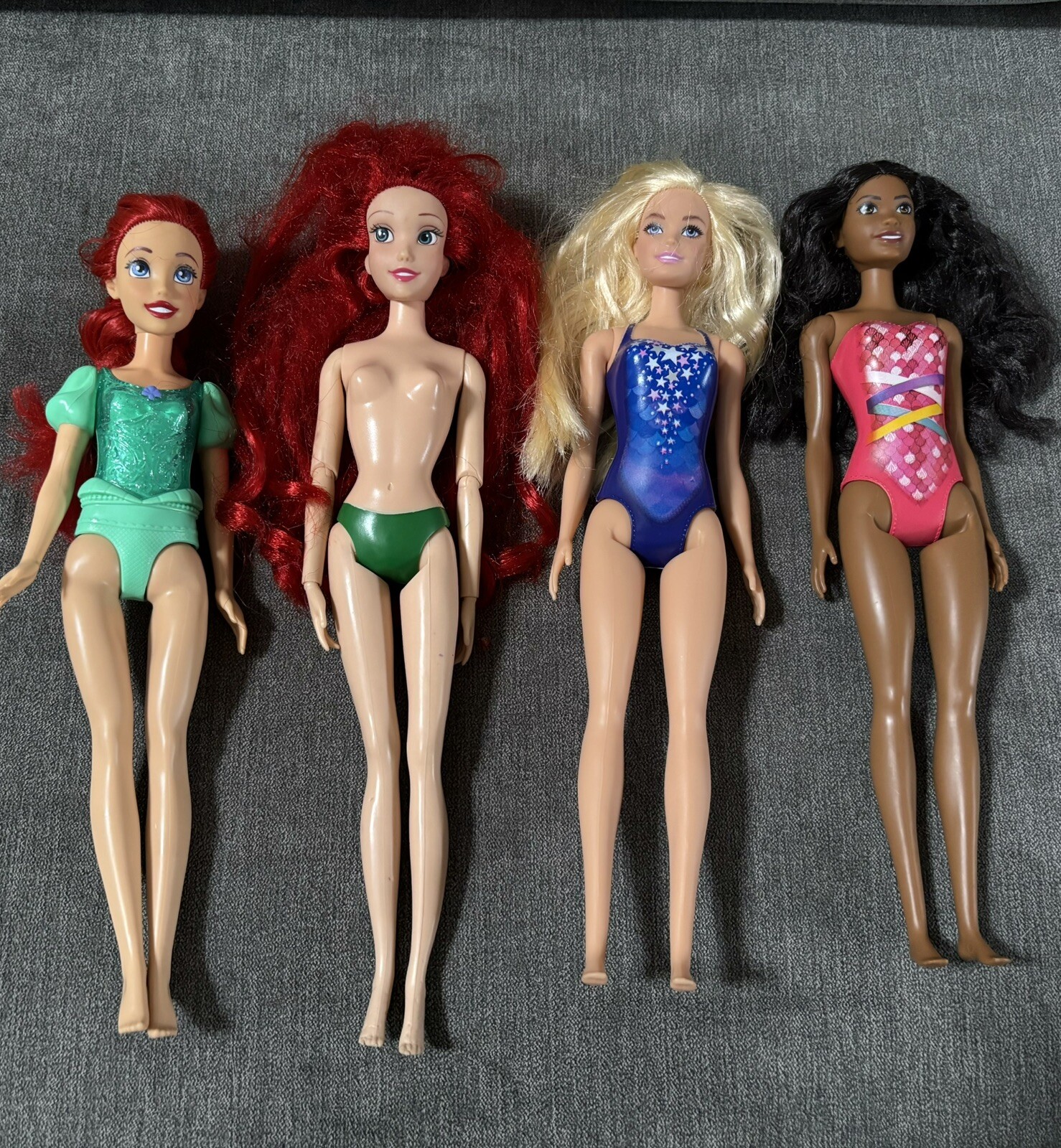 Disney The Little Mermaid Ariel/ Beach Doll Lot of 4 Dolls Nude Mattel Hasbro