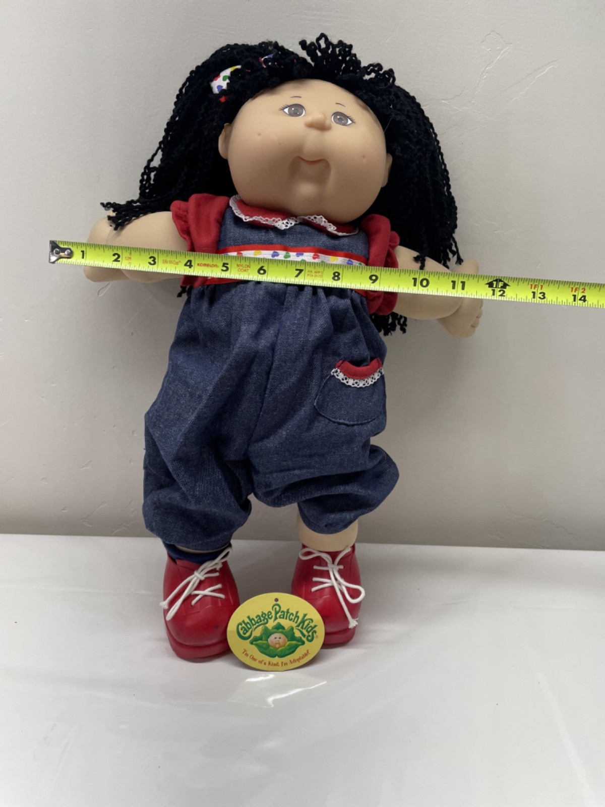 Play Along Cabbage Patch Kid Doll 2004 Black Curly Hair, Overalls, Shoes B56