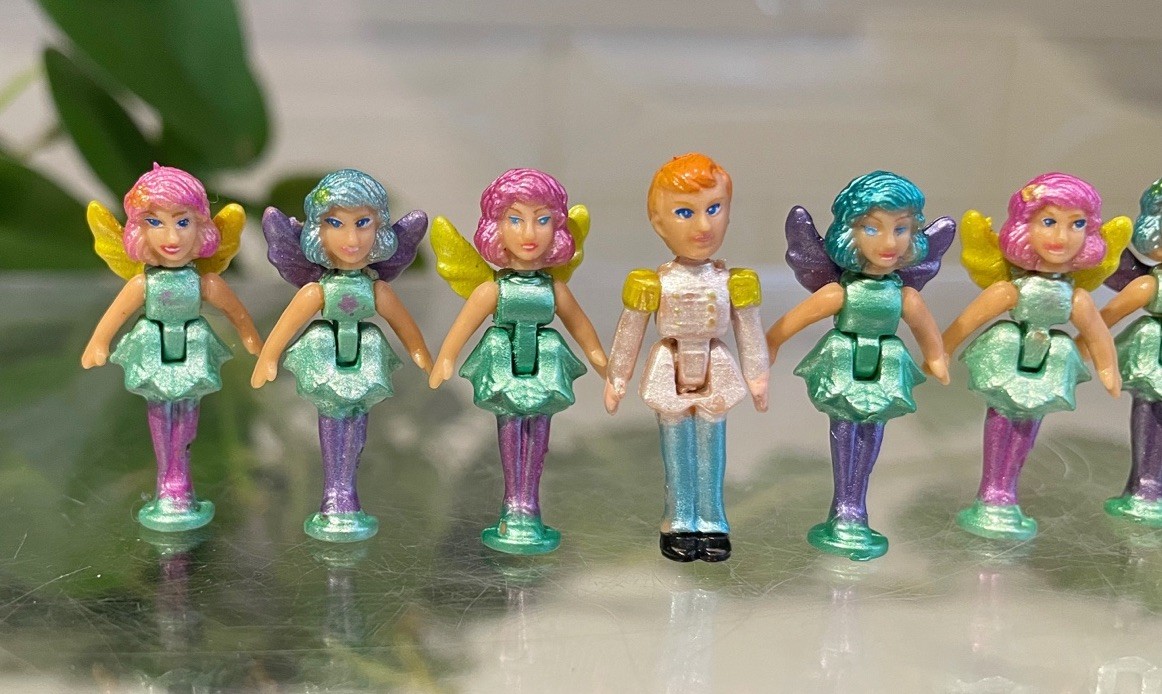 Vntg Blue Box Tiny Dreams Fairy Tale Play Set Fairies & Prince Polly Pocket Like
