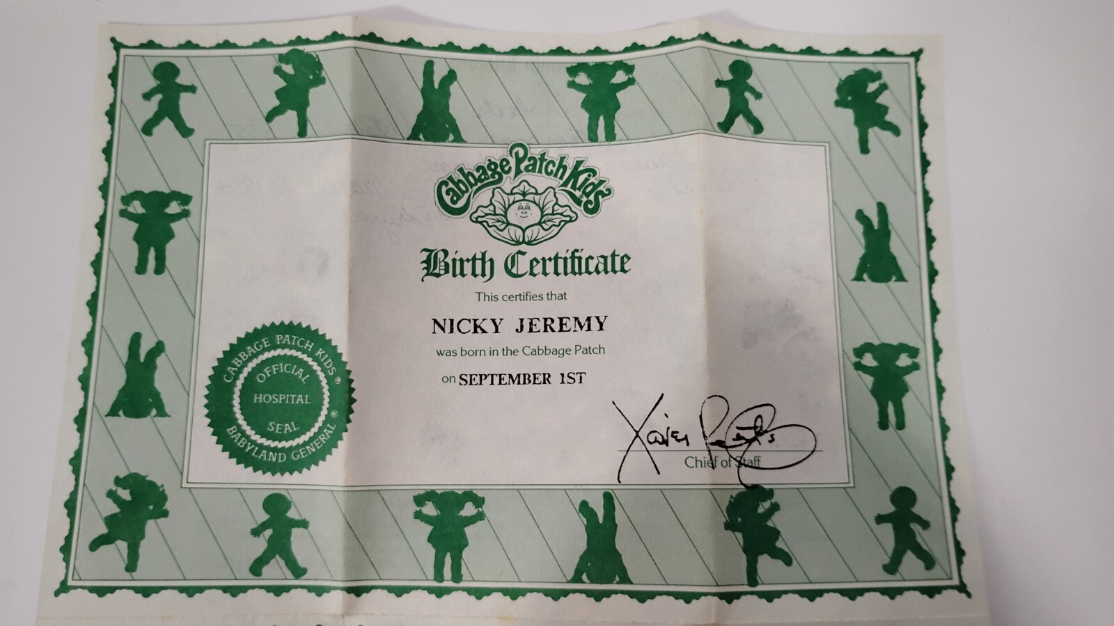 1985 Porcelain Cabbage Patch Doll Cabbage Patch Boy Nicky Jeremy By Xavier