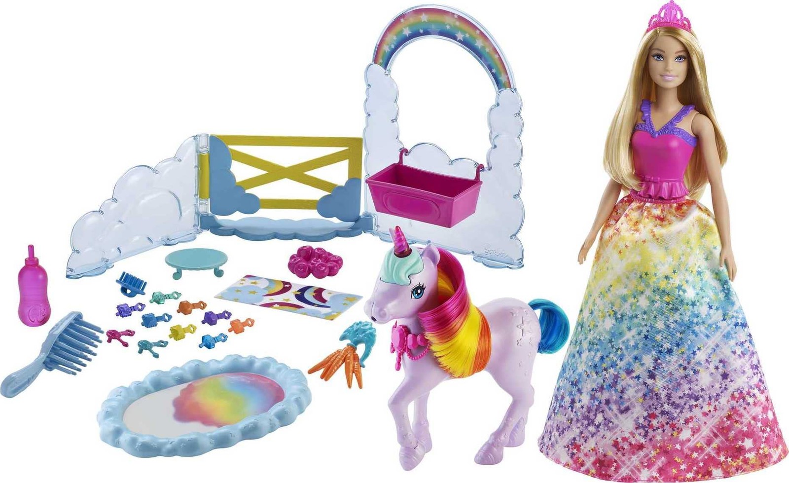 Barbie Dreamtopia Unicorn Pet Playset with zzzz-s, Multicoloured