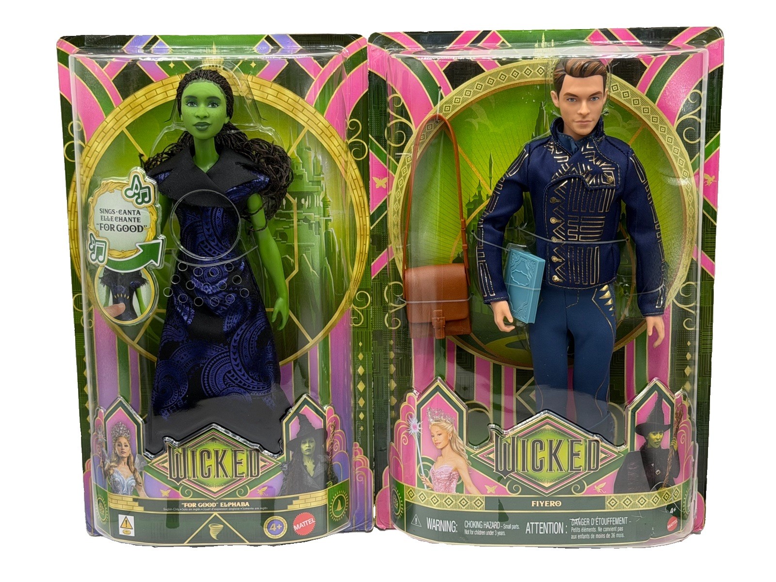 Wicked Elphaba & Fiyero Fashion Doll Bundle Singing New Sealed