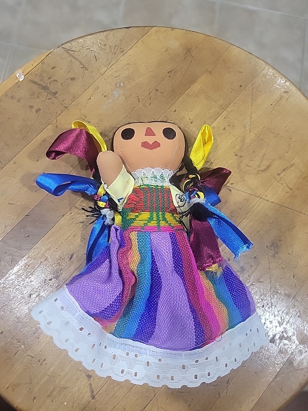 Mexican Rag Doll 8″ Tall Hand-Made Michoacan New Authentic Mexico Multi Color