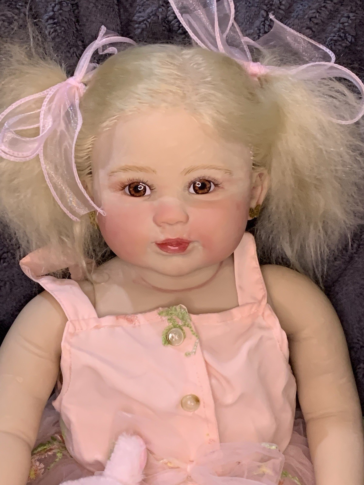 Sweet Reborn Baby GIRL Doll APRIL was Emmeline Ping Lau COMPLETED Toddler