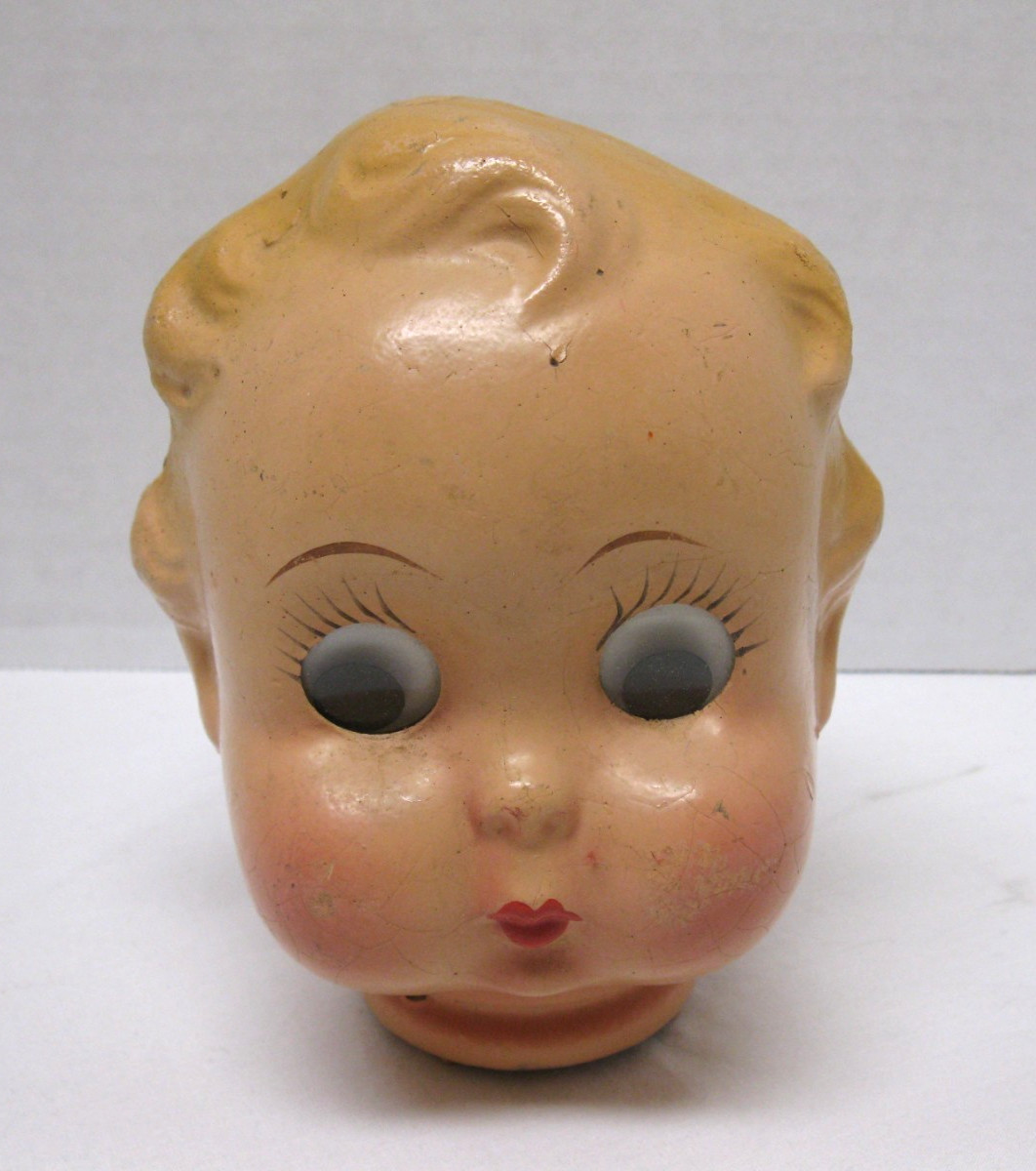 Vintage Composition Doll Freundlich Goo Goo Eyes Doll Head ONLY