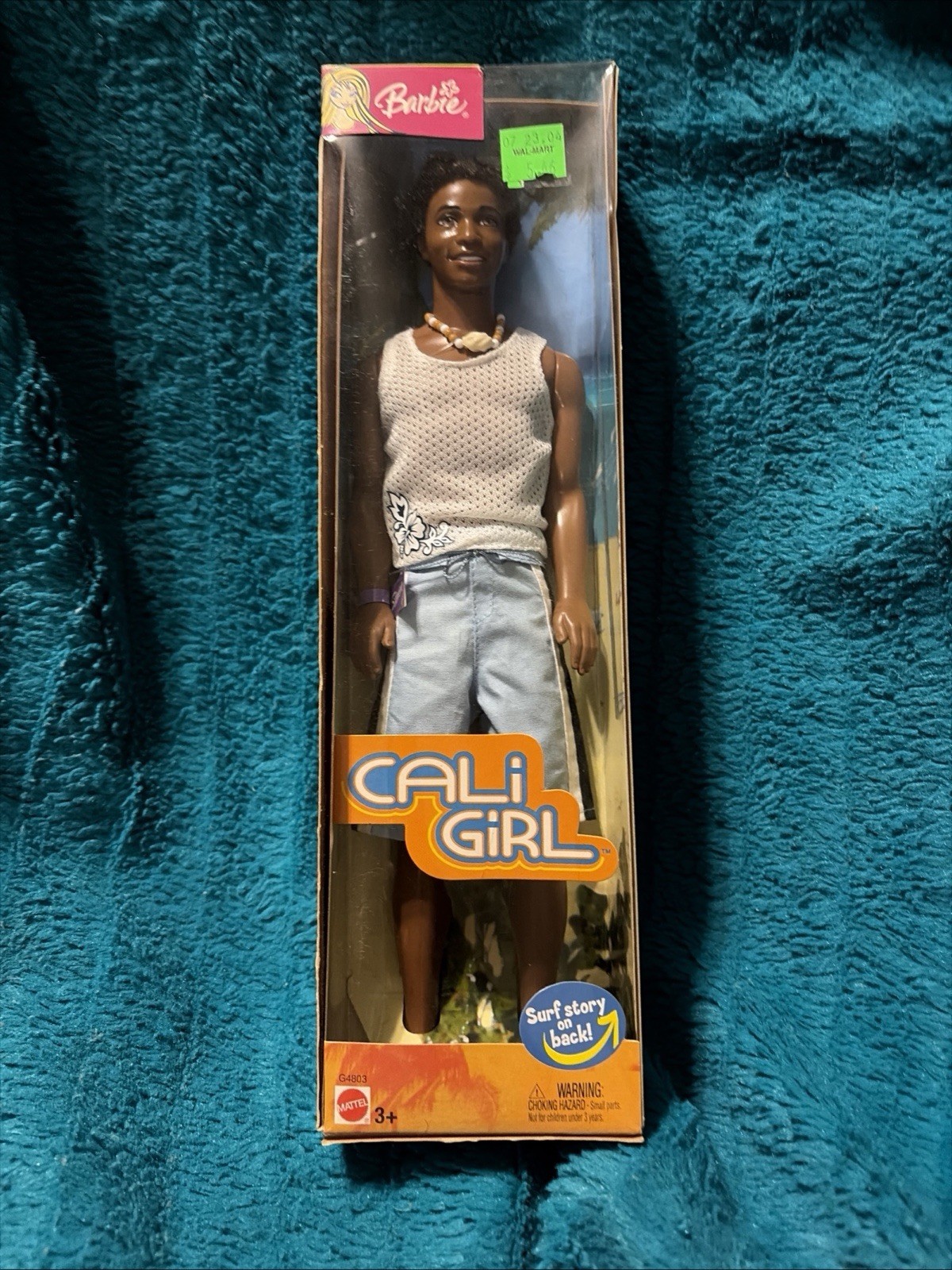2003 CALI GIRL SURFER KEN DOLL Rooted Hair – New in Box – Box is Damaged