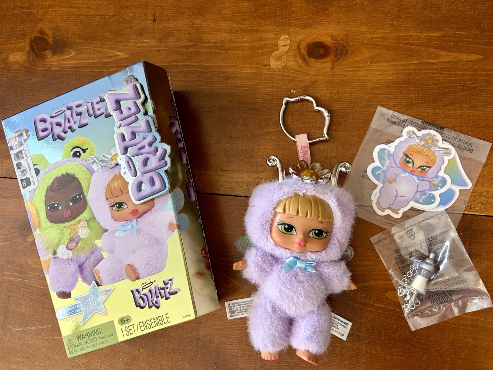 Bratz Bratz Babyz 6 in Blonde Doll Purple Fuzzy Outfit w/ Accessories & Box