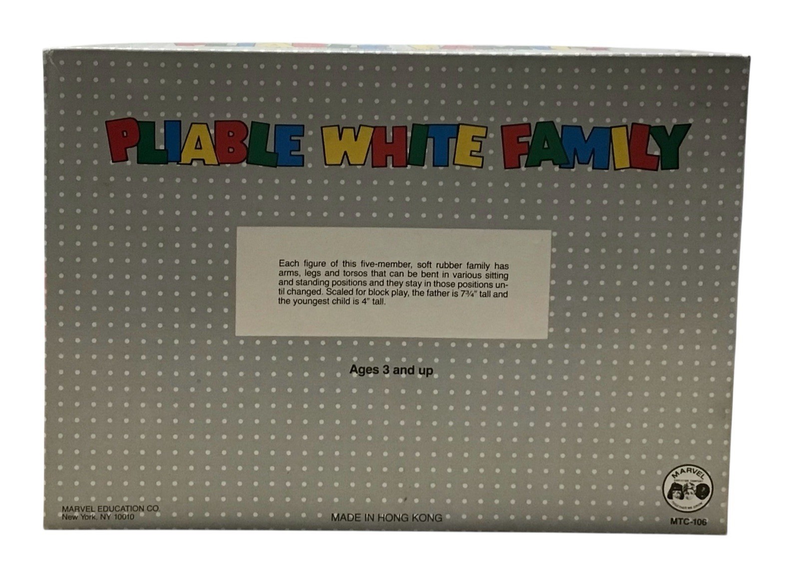 Marvel Education Play Figures White Caucasion Family ~ 5 Dolls ~ Original Box