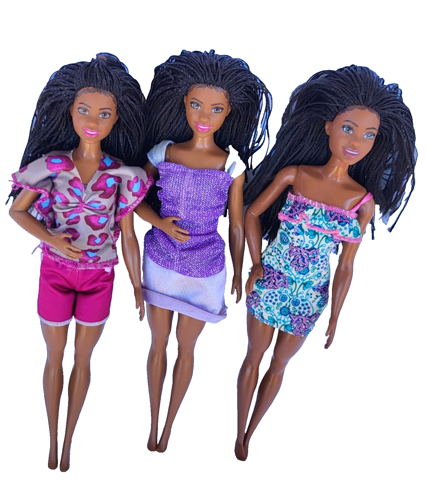 Barbie AA African American Brookly Barbie doll Micro Braids lot fashionistas