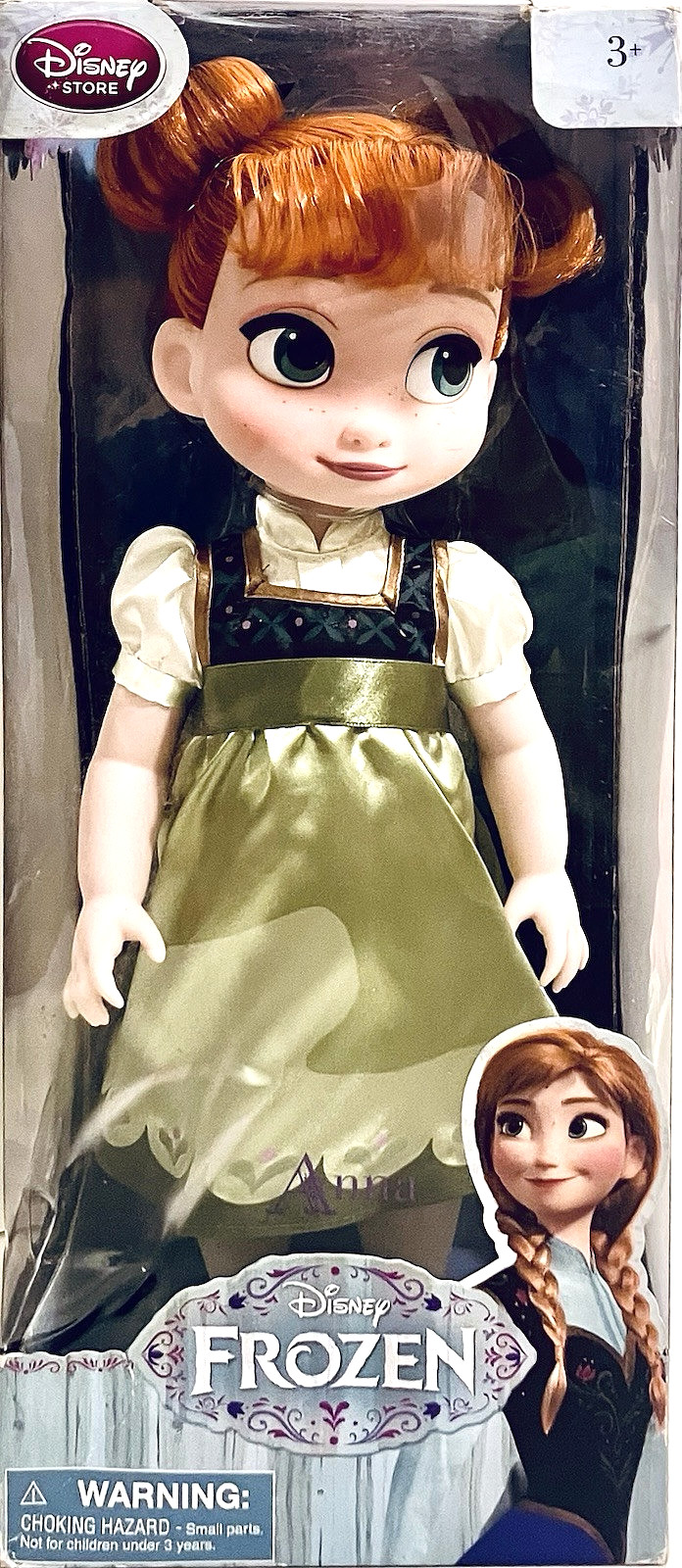 Disney Store Frozen Anna 16″ Toddler Vinyl Doll New Dent Box Age 3 Years & Up