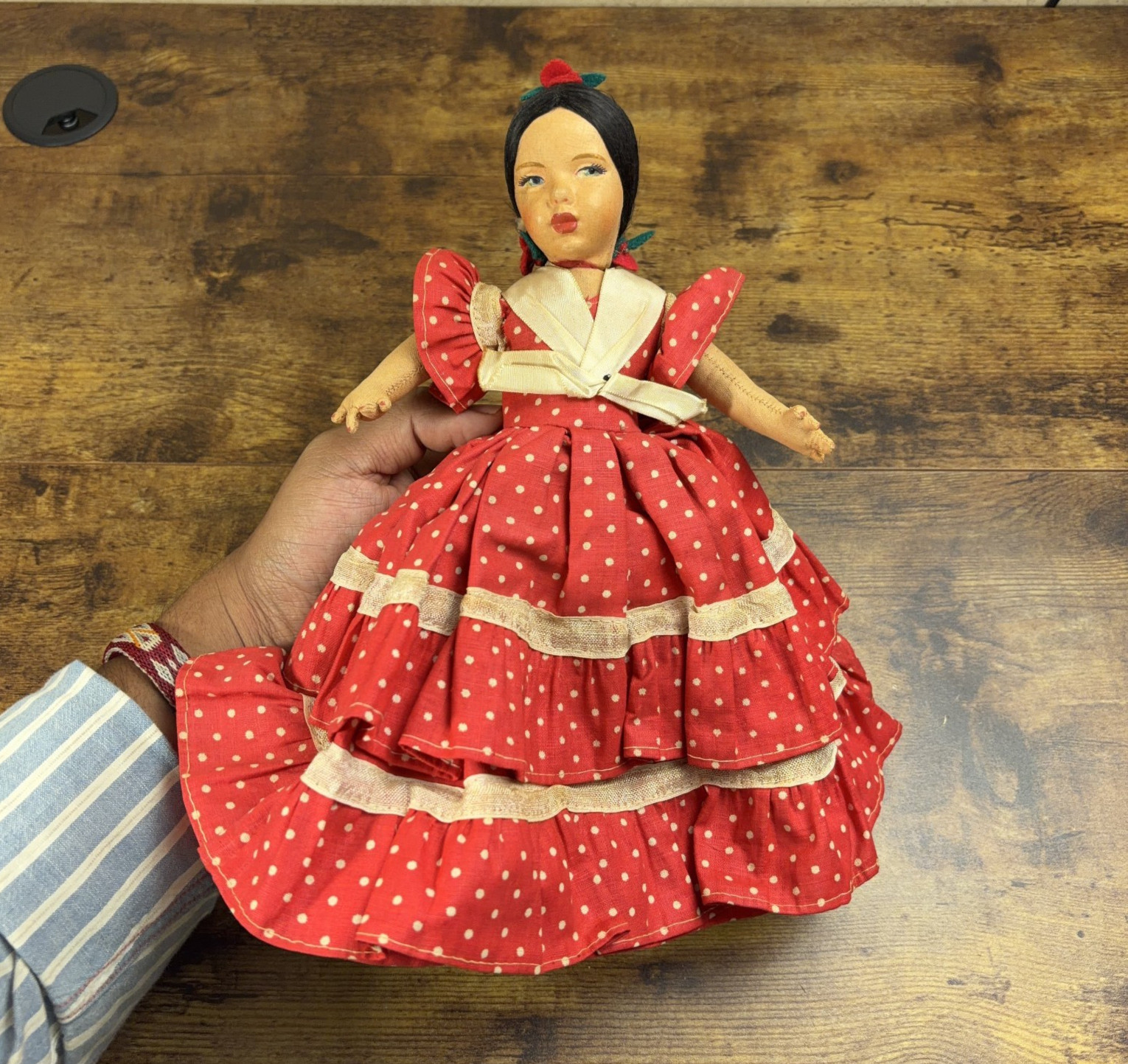 1930’s Munecas Pages Topsy Turvy Spanish Doll Fabric Hand Painted Beautiful RARE