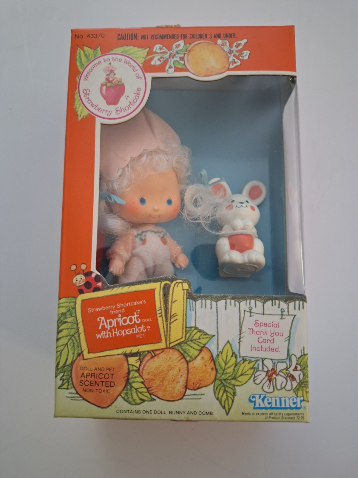 Strawberry Shortcake Friend Apricot Doll w/Hopsalot Pet VTG Kenner 1981 #43370