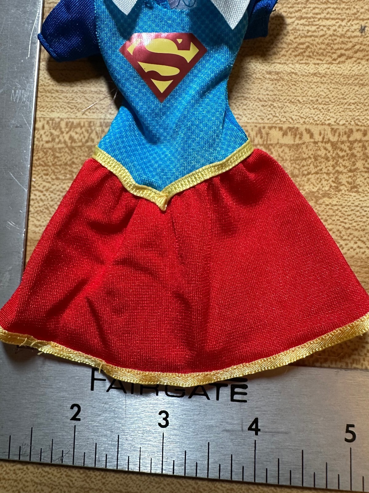 Barbie Supergirl Costume Dress Doll Clothes Accessory in Rose, Very Good