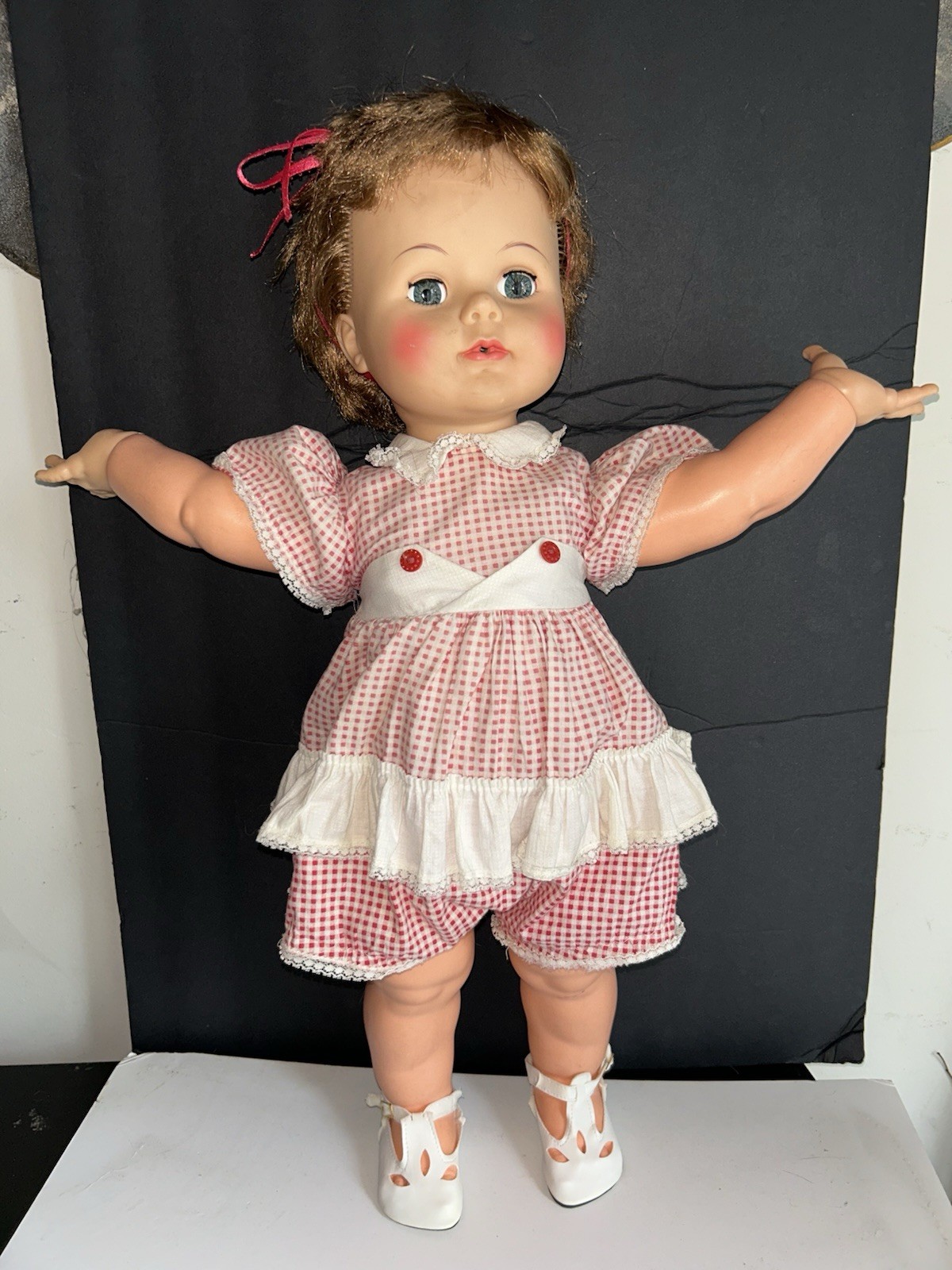 Darling Vintage 1961 Ideal 22″ Kissy Doll K-21 In Original Romper Kisses Work