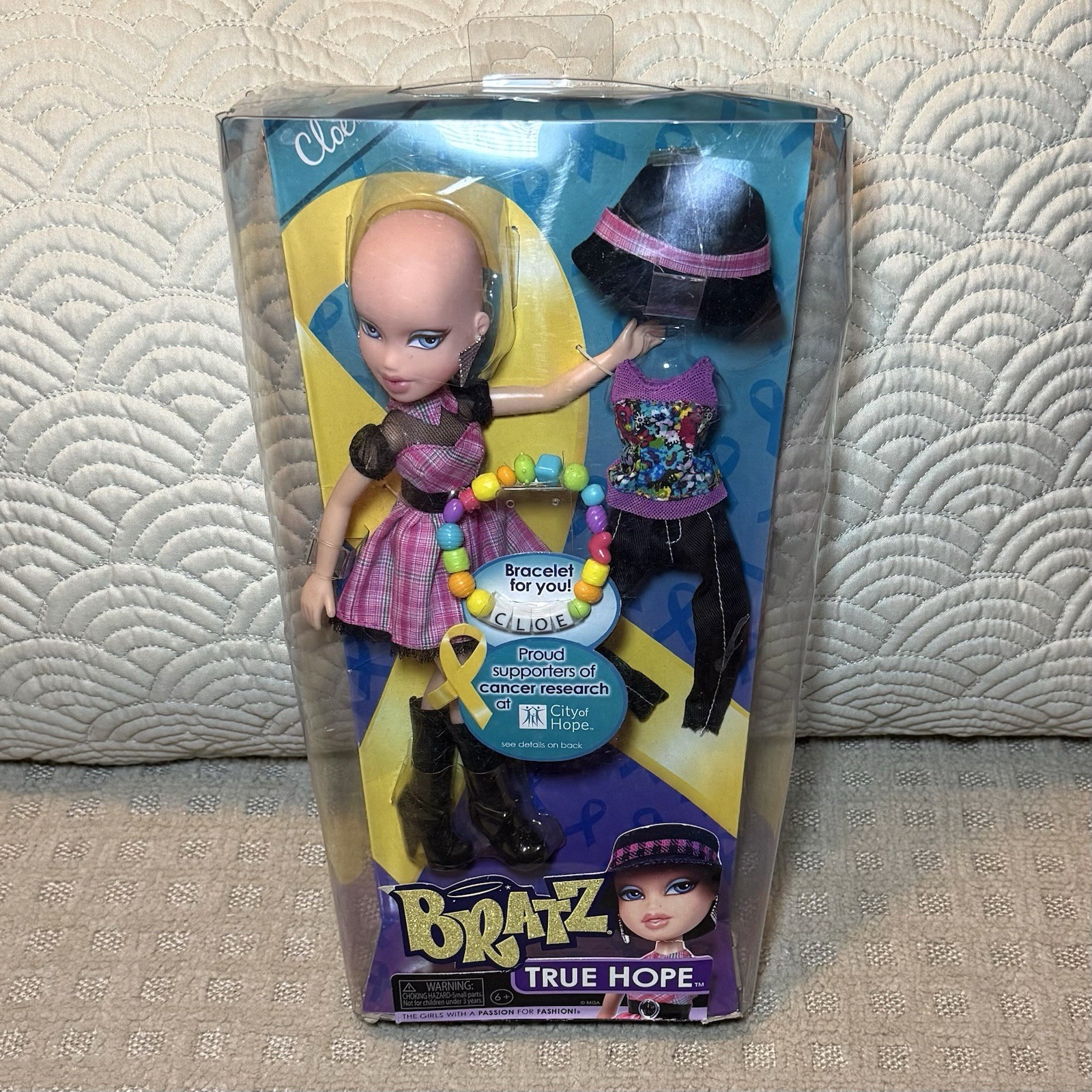 NIB Bratz CLOE True Hope Doll Cancer Research No Hair W/ Bracelet MGA -READ-