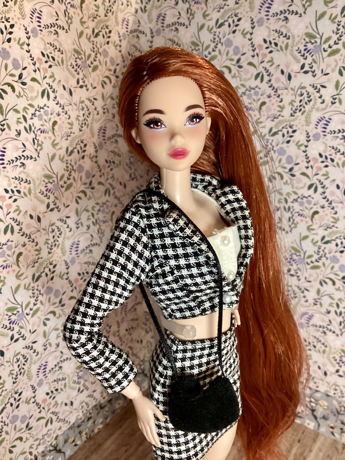 Barbie Odile OOAK Custom Reroot Rich Red Blend Mermaid On Made To Move Nude