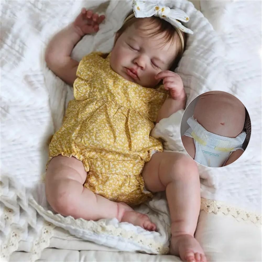 Full Silicone Baby Girl Doll 20 in Realistic Reborn Baby Dolls Silicone Full Bod