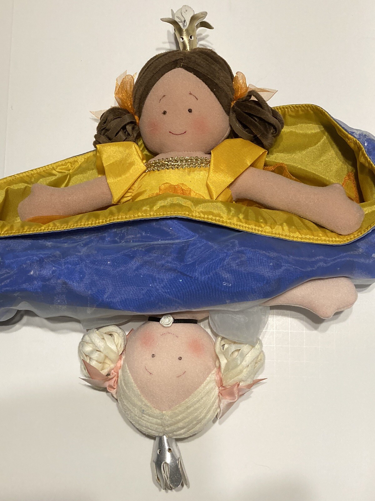 Princess Cloth Doll 2007 Reversible Blonde Brown Hair Ponytail Girls Plush Toy