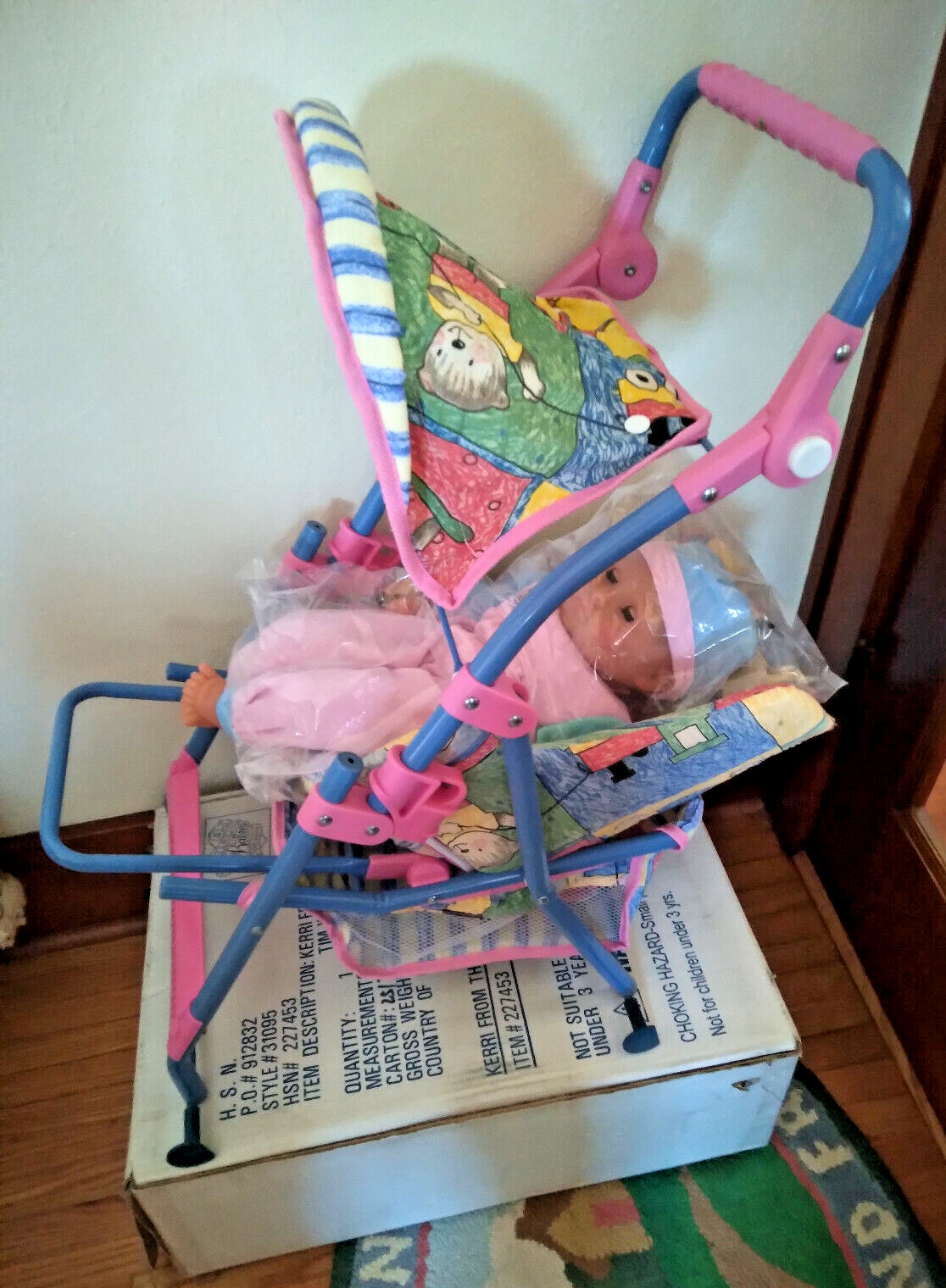 TIM WILSON 3 in 1 Foldable STROLLER SET For Dolls ~ 16″ Kerri Doll MIB NEW