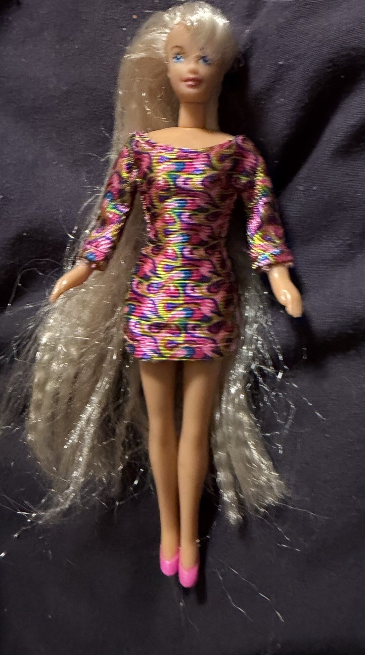 Vintage Totally Hair Barbie Original Dress Long Blonde Crimped Hair 1999 McD Toy