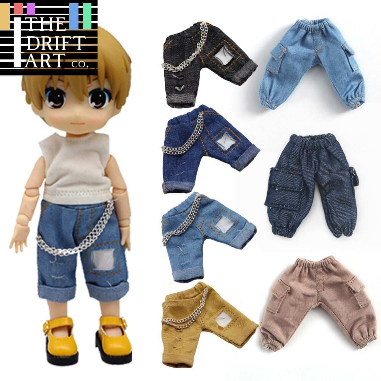 Clothes – Pants Jeans Ripped Accessories For 1:12 BJD doll OB Obitsu 11 Ymy Toy